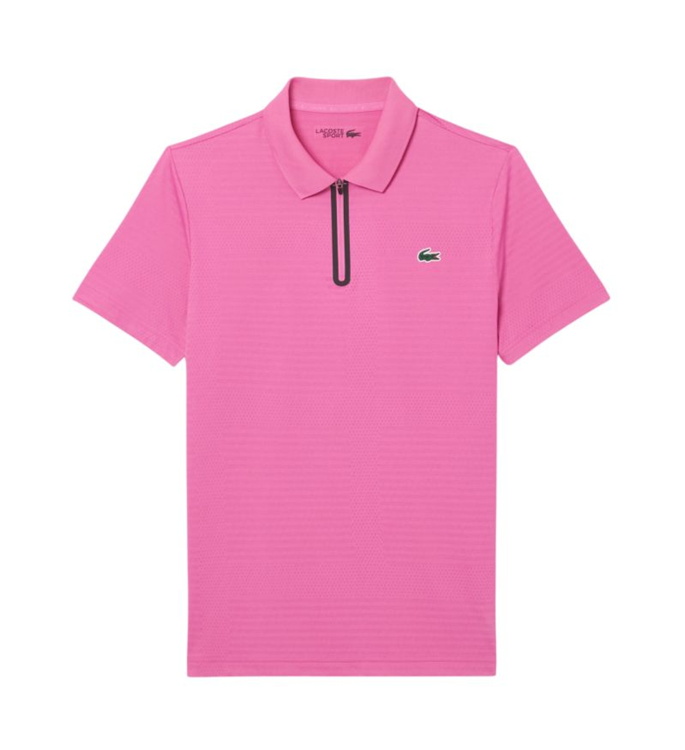 Теннисное поло Lacoste Ultra Dry Stretch Jacquard Tennis - fushia pink