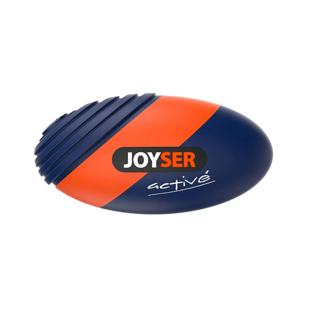 Игрушка для собак JOYSER Active Резиновый мяч регби с пищалкой M синий, 15 см