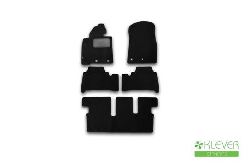 Коврики в салон для TOYOTA Land Cruiser 200, 7 мест, АКПП, 2007-2012, 2012-2015, 2015-2021, внедорожник , 5 шт. (текстиль) арт.KVR02489401210KH