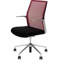 Кресло Hanson красная сетка, матовый алюминий