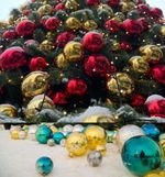 большие шары на уличную елку