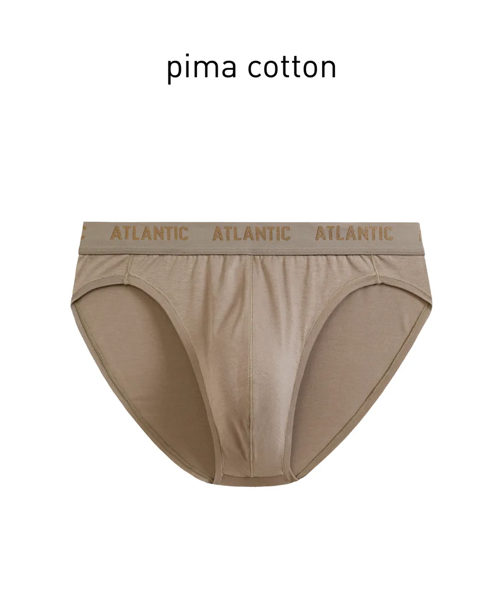 Мужские трусы слипы спорт Atlantic, 1 шт. в уп., пима хлопок, бежевые, MP-1583