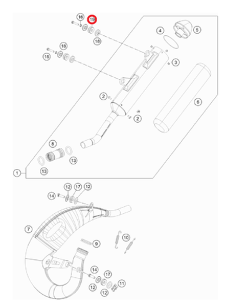 Демпфер глушителя KTM, HQV, GASGAS