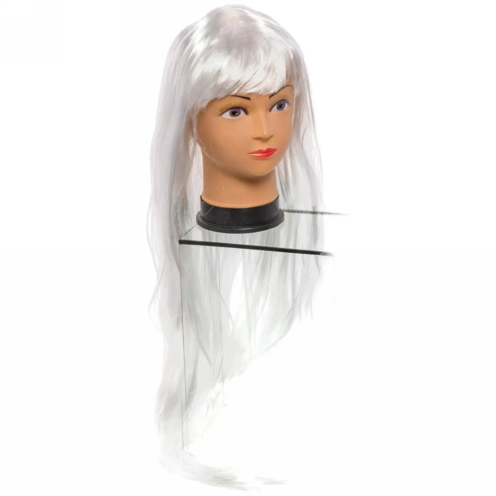 Парик карнавальный «Красотка» (длинные прямые локоны 90 см), Белый