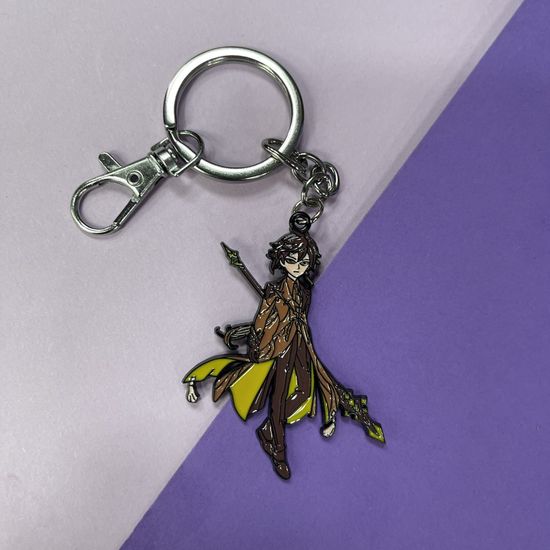 Брелок металлический Чжун Ли Геншин Импакт Genshin Impact