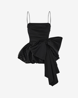 Топ корсетного типа из пайеток и тафты