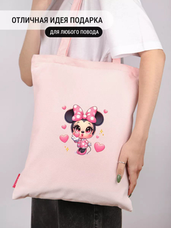 Сумка шоппер женская аниме тканевая через плечо с принтом