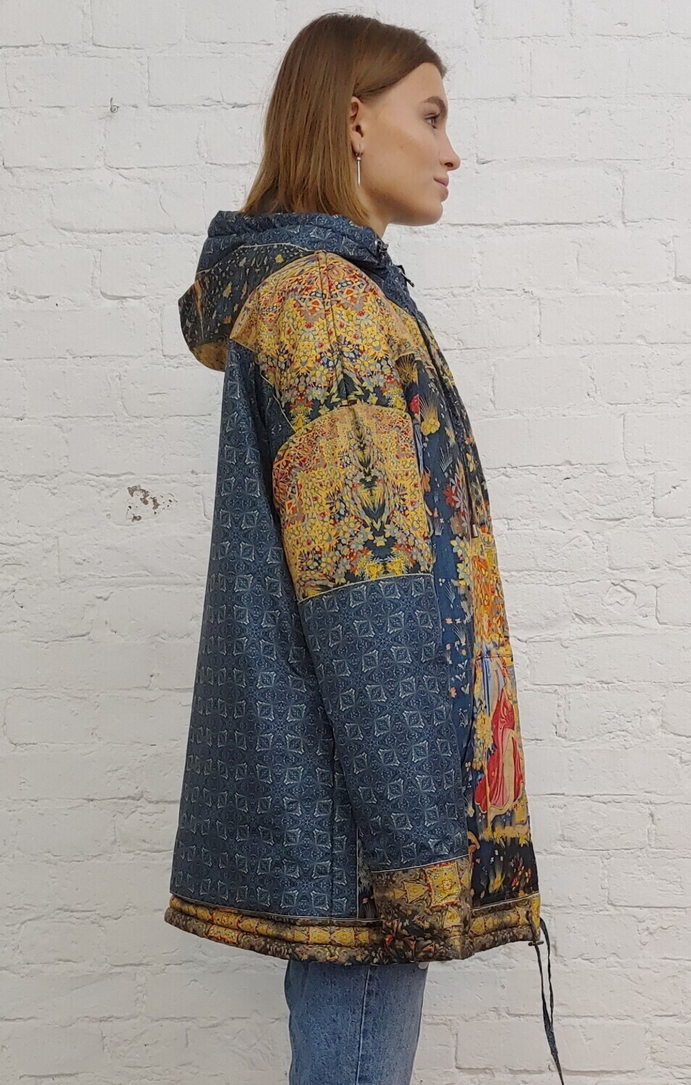 Двусторонняя куртка "Кормление птиц", по мотивам средневековой шпалеры 15 века