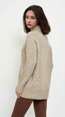 Джемпер женский косы Т128-13 коричневый