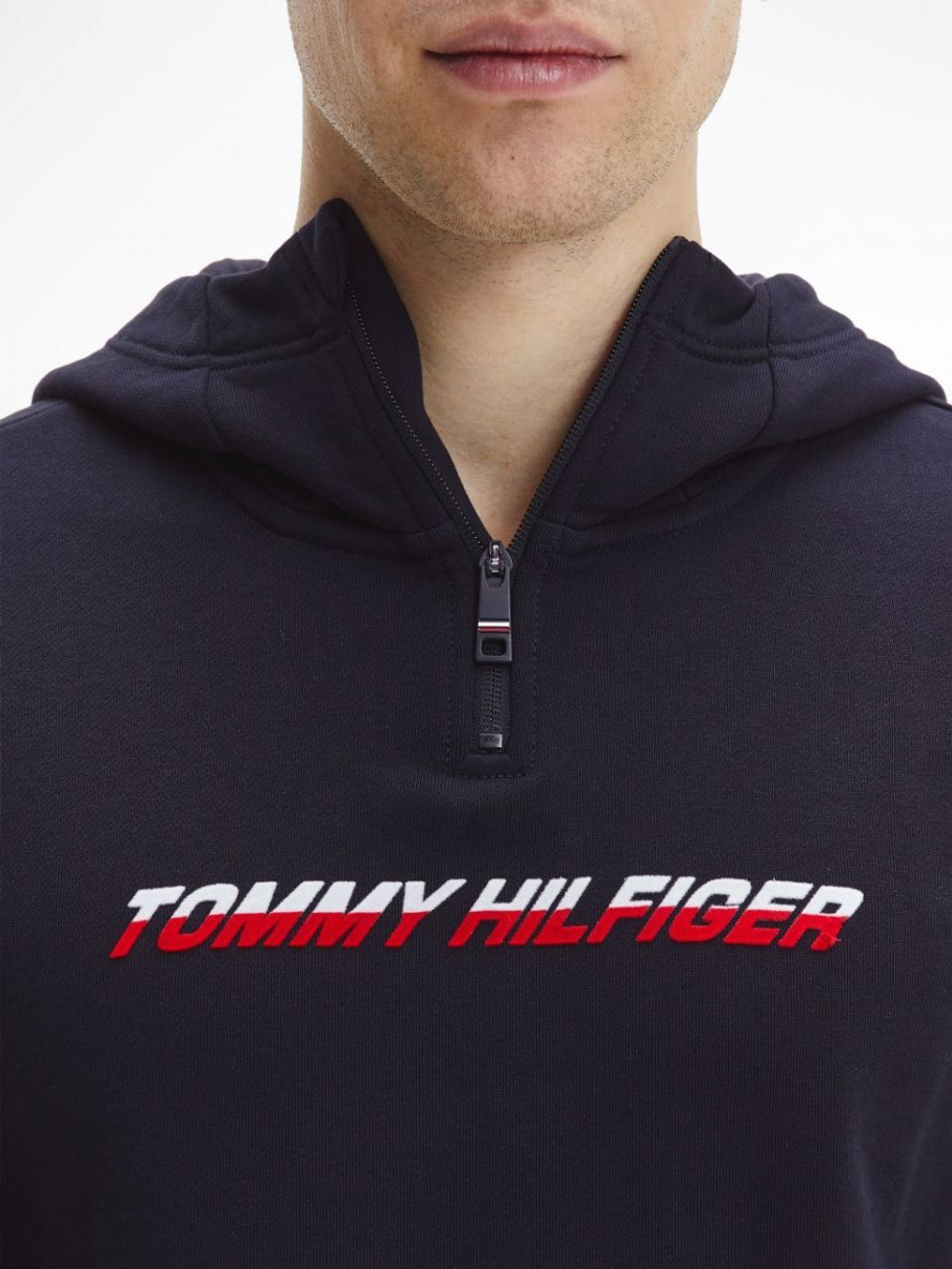 Мужская теннисная кофта Tommy Hilfiger Graphic 1/4 Zip - небесный
