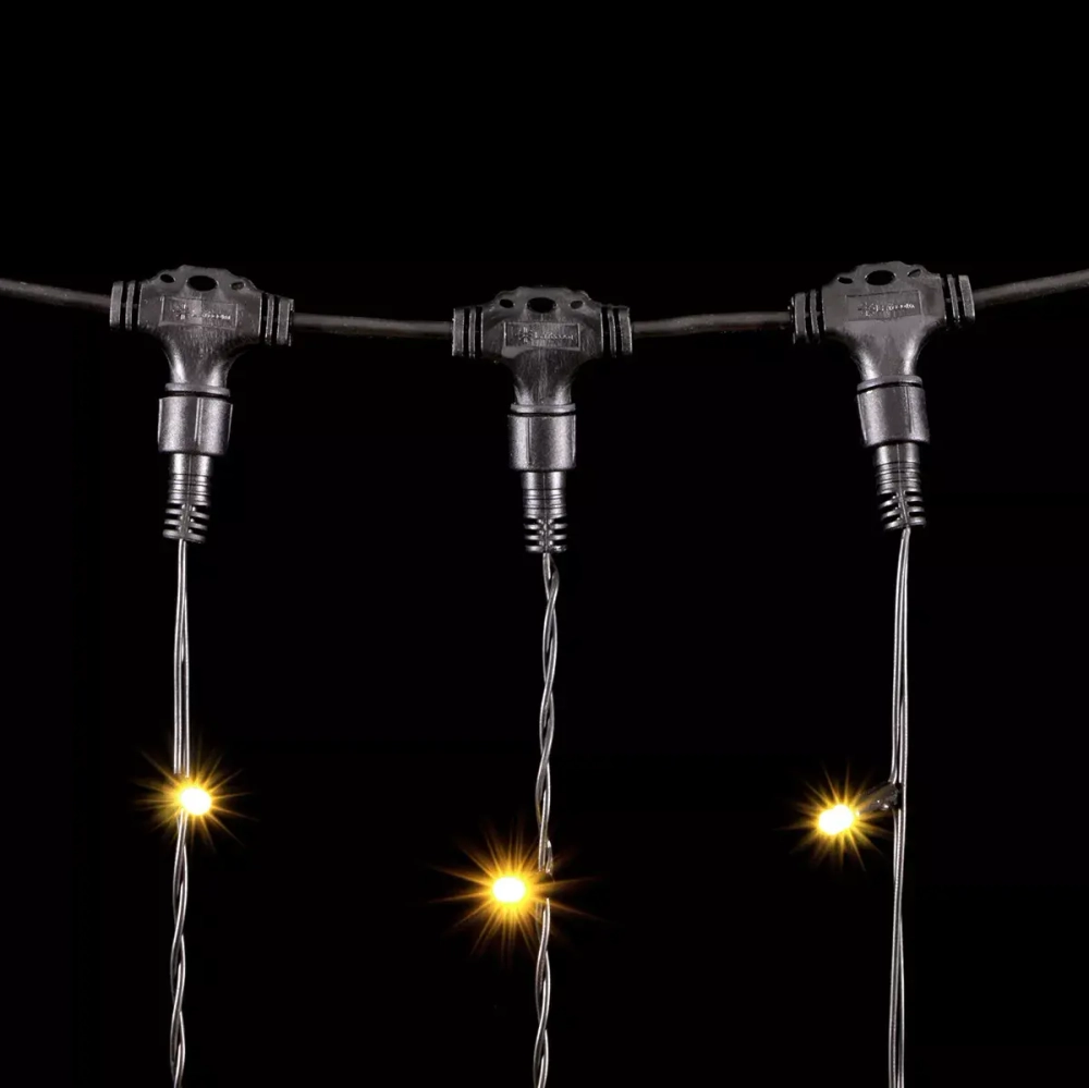 Светодиодный занавес 1*6 м, 220V., 600 шампань LED ламп, черный ПВХ, Beauty Led (PCL601CAP-11-2CH)