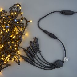 UCX-F90 S5-0.4M-BK Провод-разветвитель для гирлянд серии F90PRO. 0.4м. 5 выходов. Статика-мерцание. IP67. Черный. ТМ Uniel