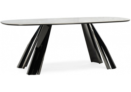Керамический стол Woodville Танго 200х200х90 белый мрамор carla larkin, белый, ножки черные
