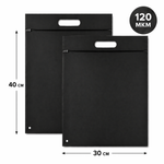 Зип пакет с бегунком черный матовый с ручкой 30*40 см в наличии