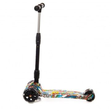 Самокат детский трехколёсный со светящимися колесами Micar Rider Ultra Print Multi 135 мм