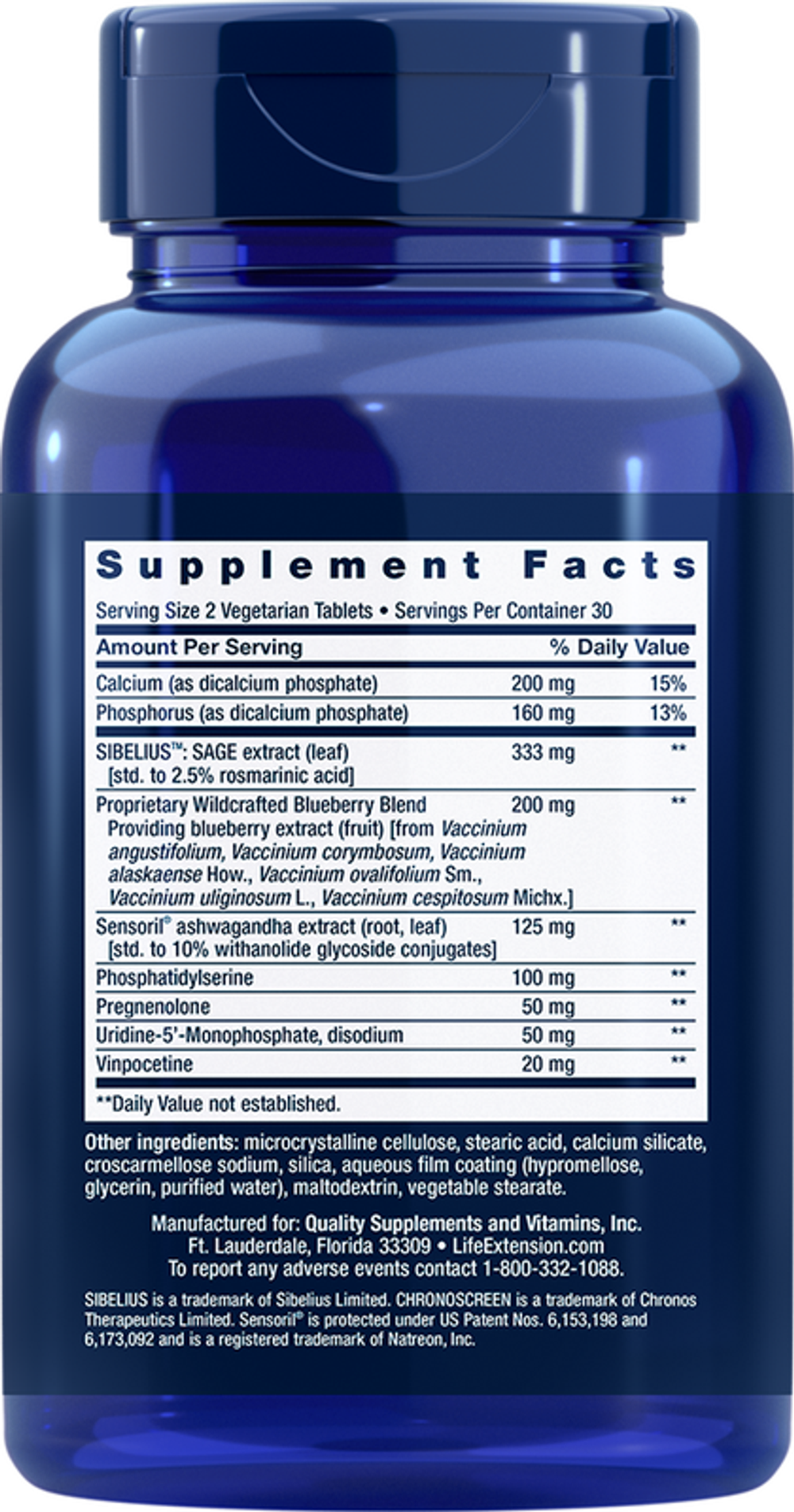 Cognitex® Elite Pregnenolone 60 таблеток Life Extension