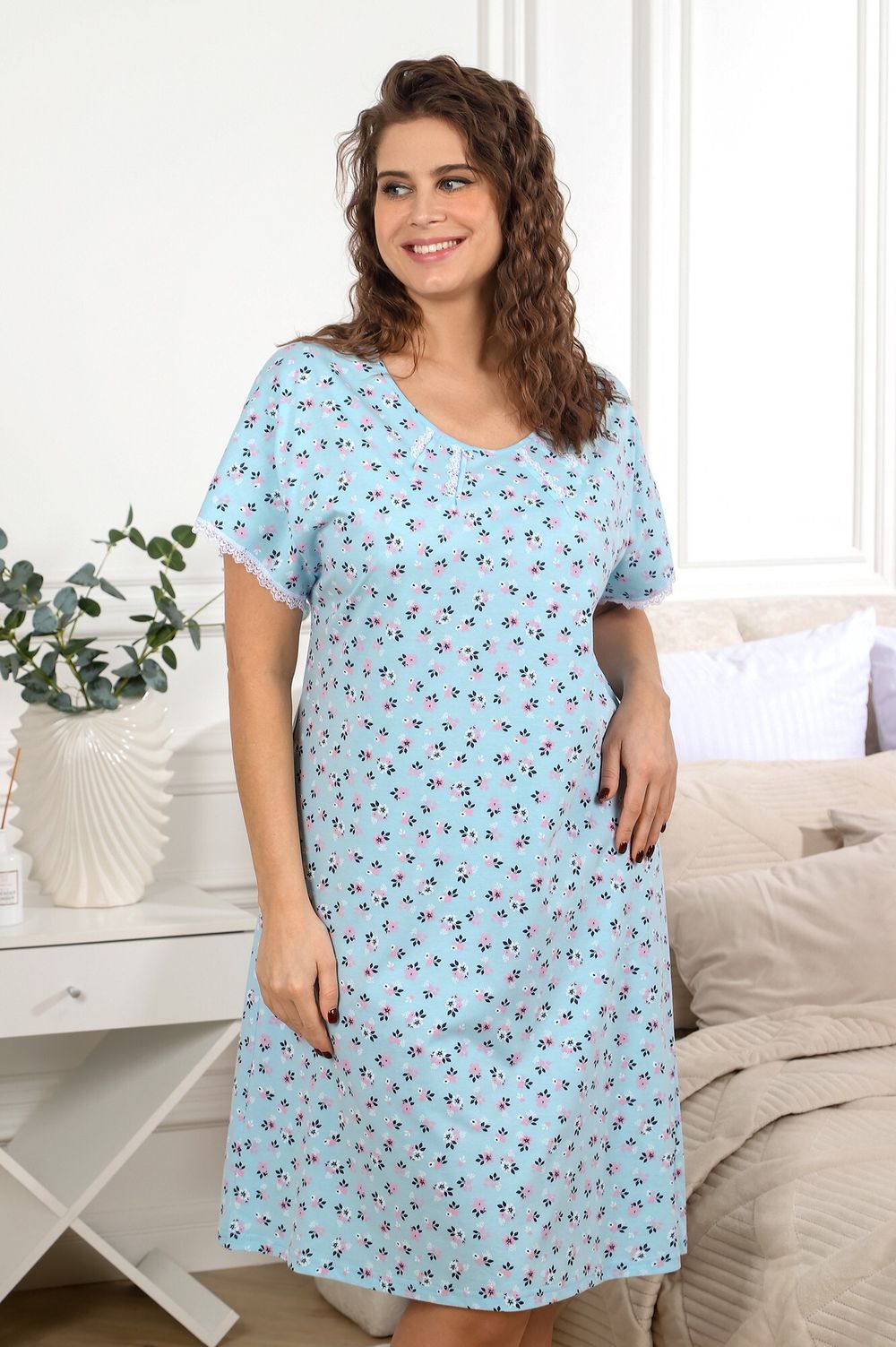 Ночная сорочка Забава Виотекс ГОЛУБОЙ