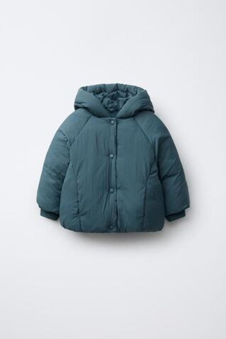 ZARA СТЕГАНАЯ КУРТКА WATER REPELLENT, СИНИЙ