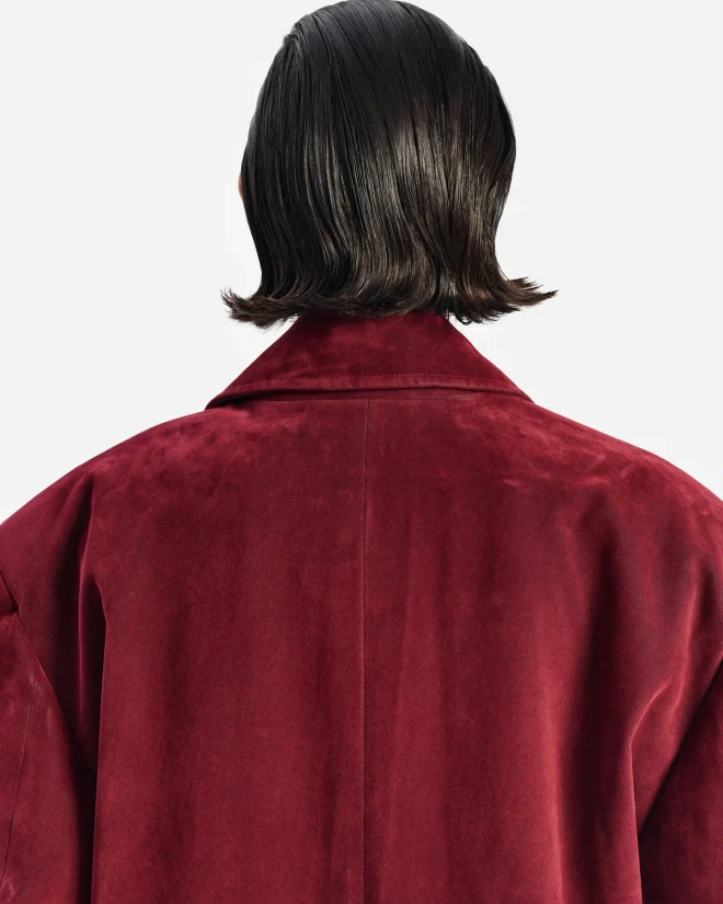 Пальто из денима с бархатным покрытием