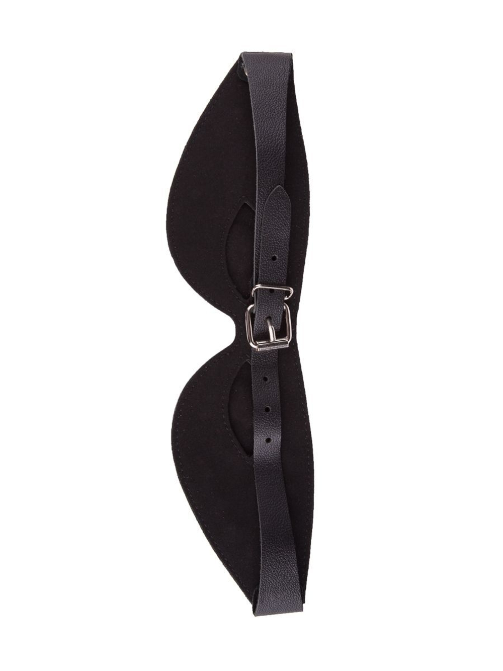 Чёрная кожаная маска с велюровой подкладкой (Цвет: черный)