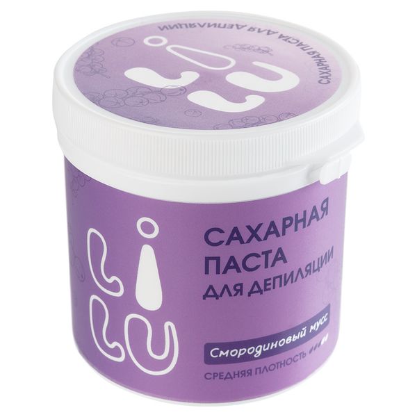 Сахарная паста-мусс в банке 300 гр, LILU NEW (02 Черная смородина средняя плотность)