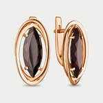 Серьги женские с гранатом из розового золота 585 пробы (арт. 200-1405_grst-01)