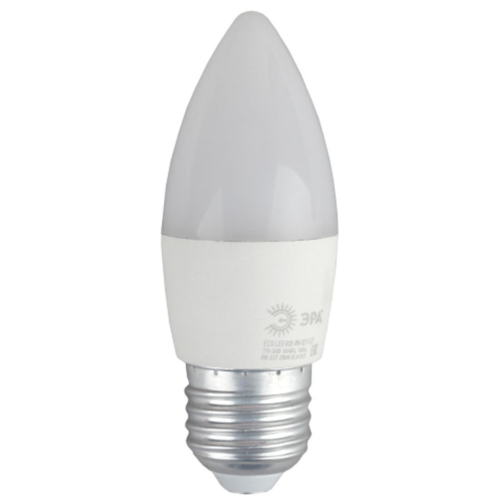 Лампа светодиодная ЭРА RED LINE ECO LED B35-8W-827-E27 8Вт свеча теплый белый свет Е27