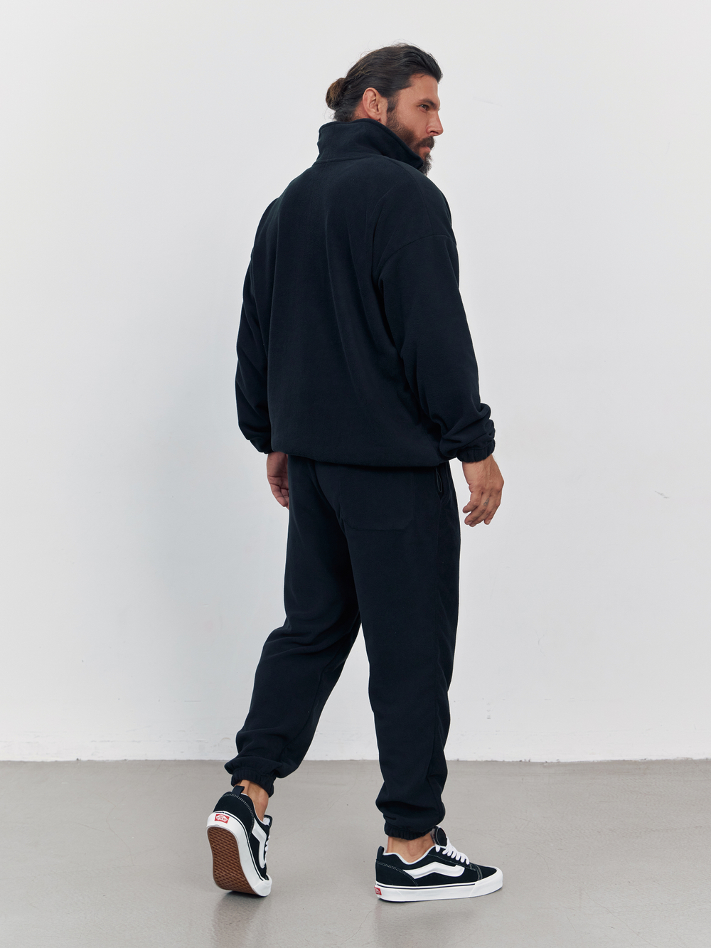 Свитшот "half zip" флисовый (черный)