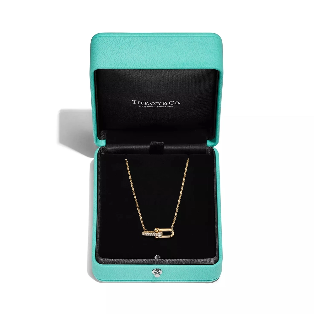 Подвеска из жёлтого золота 18k с бриллиантами, Tiffany 💎Hard Wear Double link