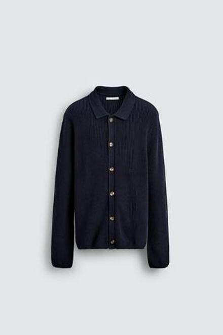 ZARA КАРДИГАН В РУБЧИК, МОРСКОЙ СИНИЙ