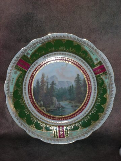 Фарфор. Тарелка Лесной пейзаж. Кузнецов. Россия