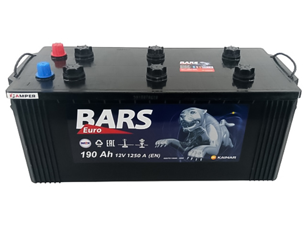 Аккумулятор 6СТ-190 А.ч., о.п., R+, Bars B00