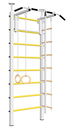 Шведская стенка Sv Sport враспор (Турник стандарт/Канат/Kольца/Лестница)