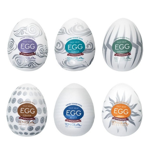 Набор из 6 мастурбаторов с различным рельефом Tenga EGG II Hard Boiled EGG-VP002