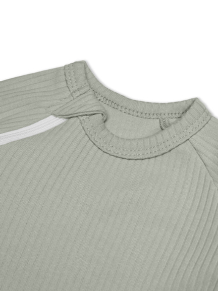 Боди на молнии с коротким рукавом РУБЧИК Шалфей