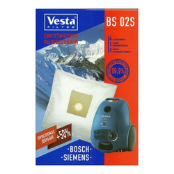 Мешок для пылесоса Vesta filter, BS 02 S, синтетический, 4 шт, + 2 фильтра