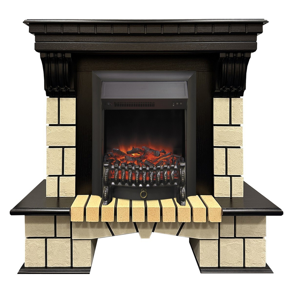 Электрокамин RealFlame Stone ML STD античный дуб c очагом Fobos Lux Black