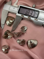 Пуговицы изогнутые неровной формы с жатым эффектом в серебре