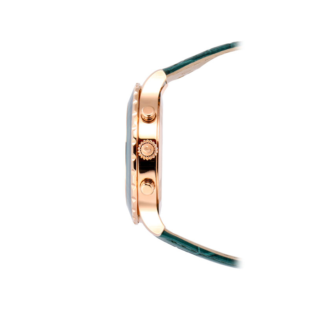 Swarovski SwarovskiOctea Lux Chrono Wrist Watch Quartz Movement Leather Strap Green Dial Women"s Watch