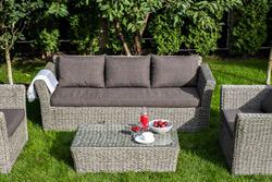 "Капучино" лаунж-зона из искусственного ротанга (гиацинт), цвет серый