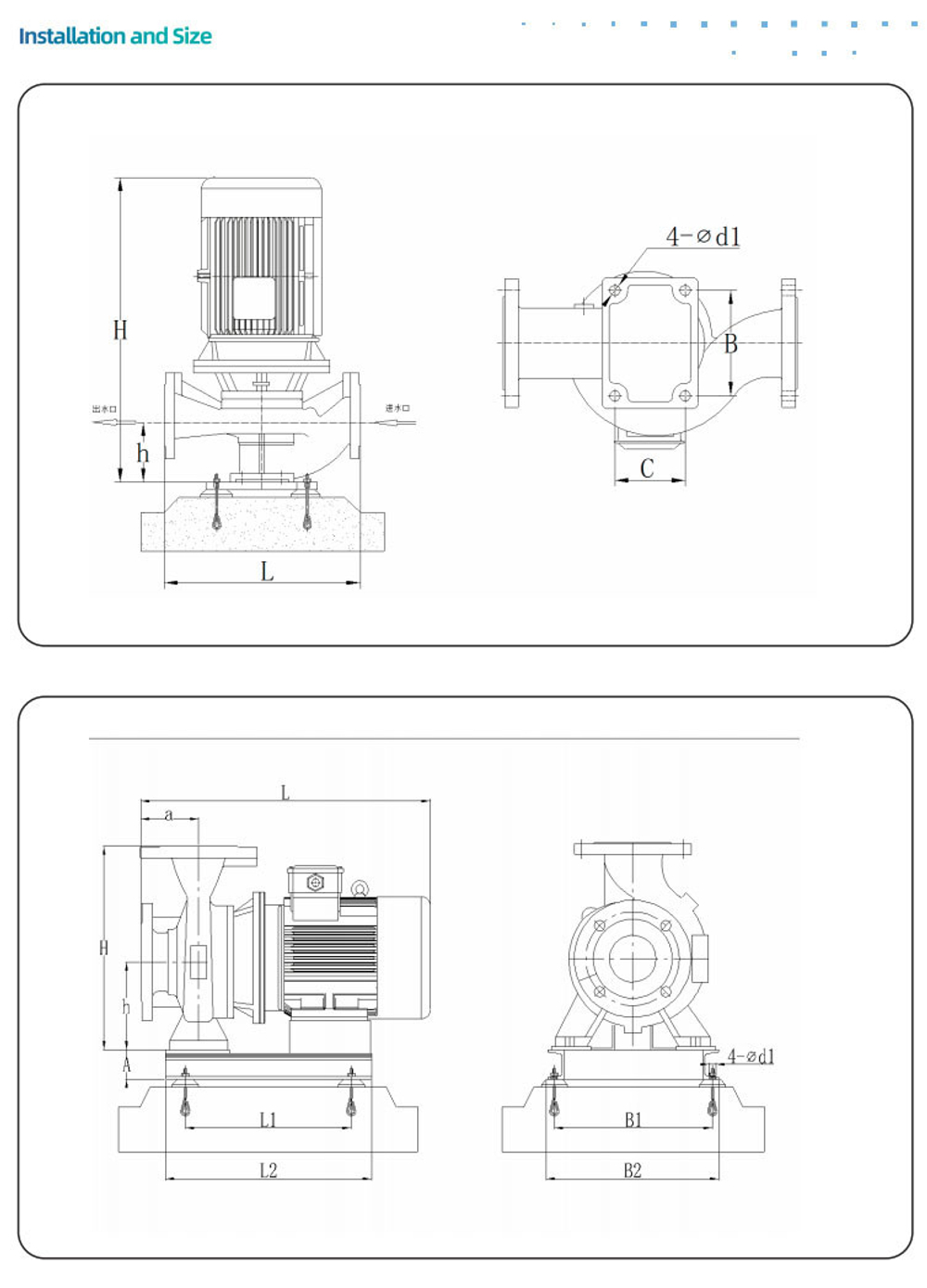 Циркуляционный насос с сухим ротором в исполнении Inline с фланцевым соединением серии SGL-G, Shimge (DN350)