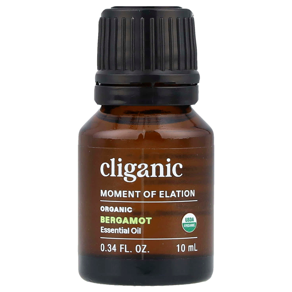 Cliganic, Moment of Elation ™, органическое эфирное масло бергамота, 10 мл (0,34 жидк. Унции)