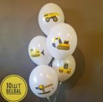 Набор шаров. Строительная техника, Белый, пастель, Ассорти.