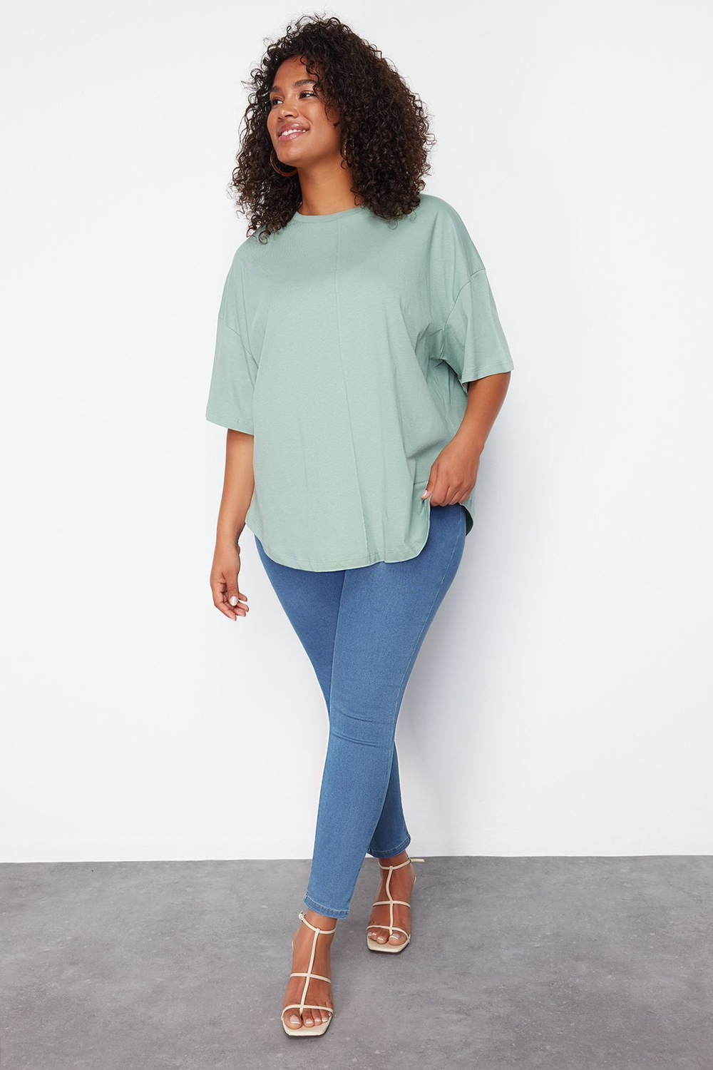 Mint %100 Pamuk More Sustainable Oversize rme T-shirt TBBSS24BF00050