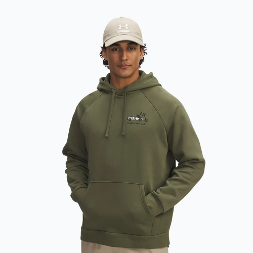 Худи Under Armour Rival Fleece HBR Logo green/stone