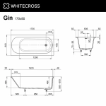 Ванна из искусственного камня WhiteCross Gin 170x80 0217.170080.200 белая матовая