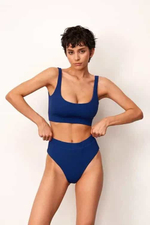 Бикини с двусторонним топом "Тёмно-синий"