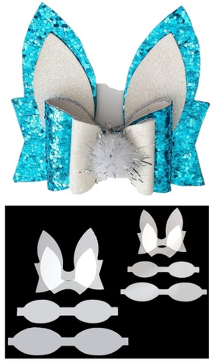 Пластиковый шаблон для бантика "Заяц" - 8 деталей