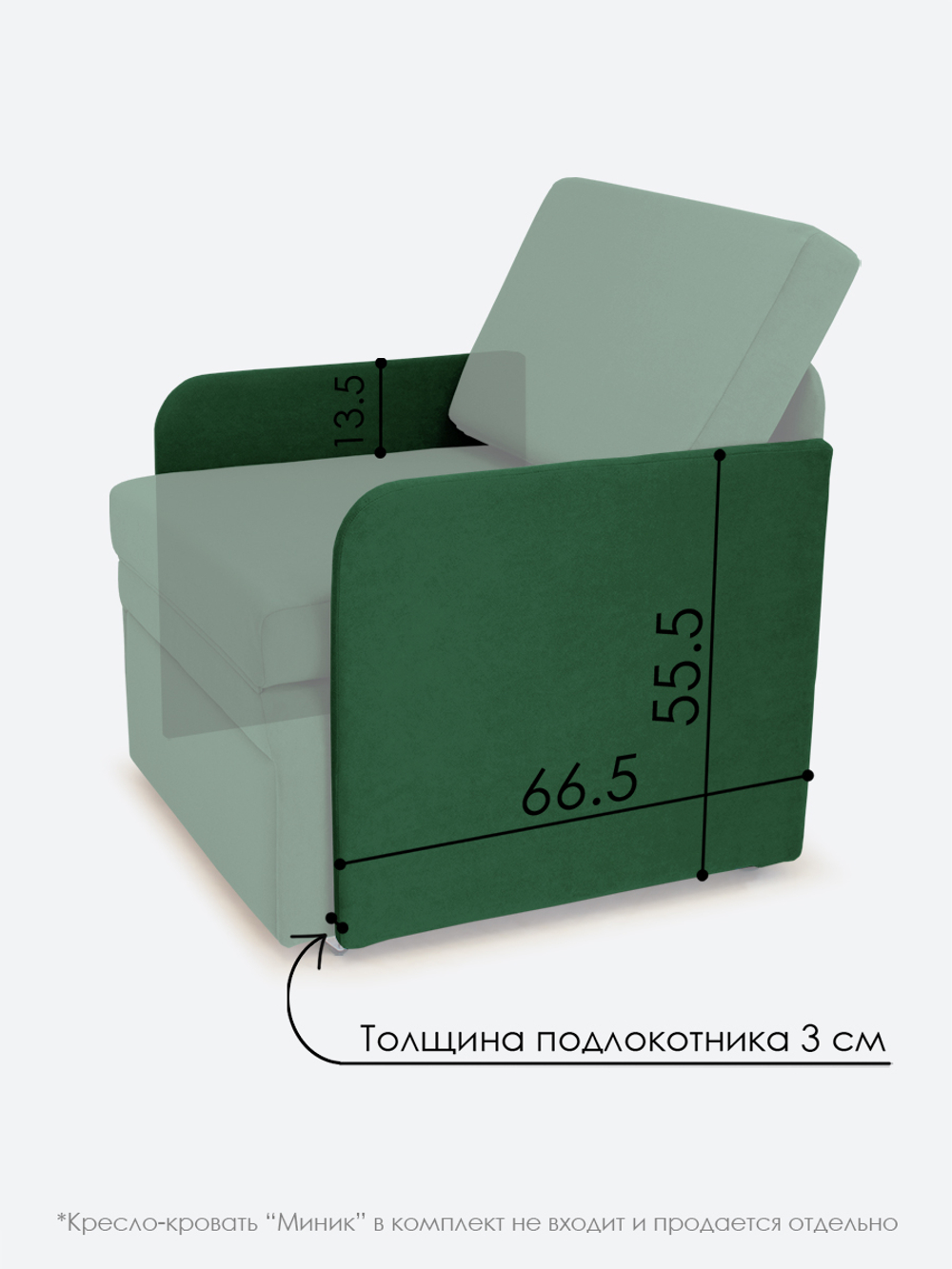 Подлокотники для кресла-кровати Миник, комплект из 2 шт (левый и правый)