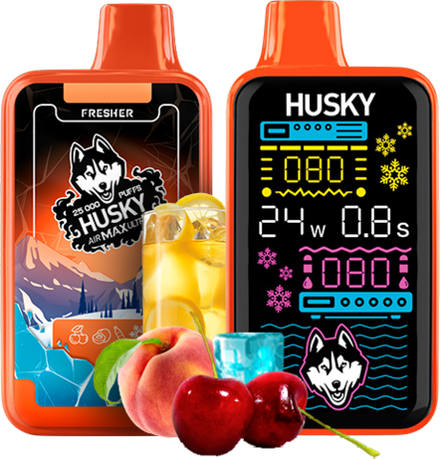 Husky Airmax Ultra Fresher - вишня, персик, лимонад и лёд 25000 затяжек 20мг Hard (2% Hard)